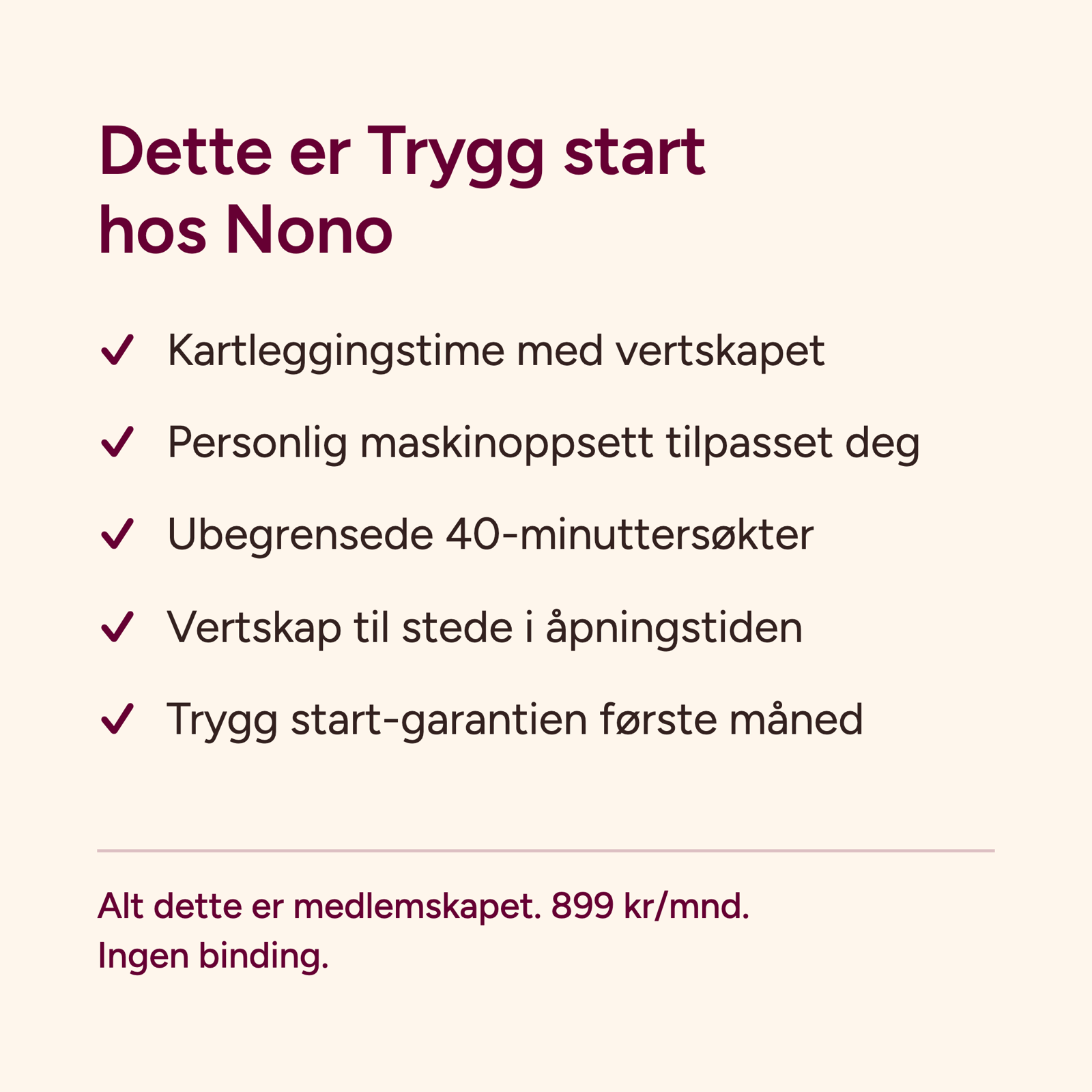 Dette er Trygg start hos Nono: alt som er inkludert i medlemskapet